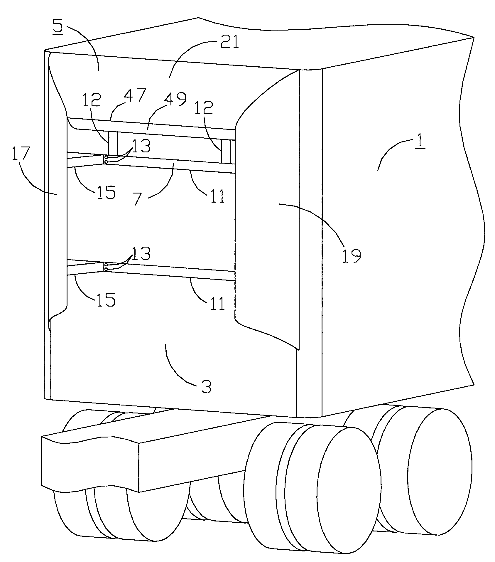 Device for reducing vehicle aerodynamic resistance