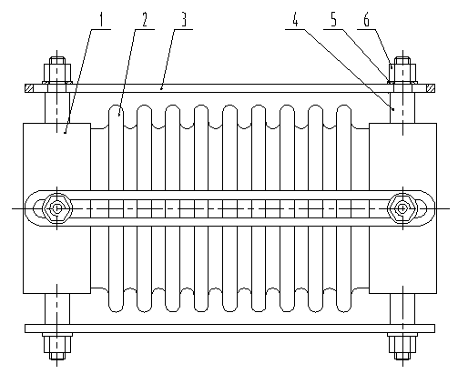 Compensator with guiding corrugated pipes