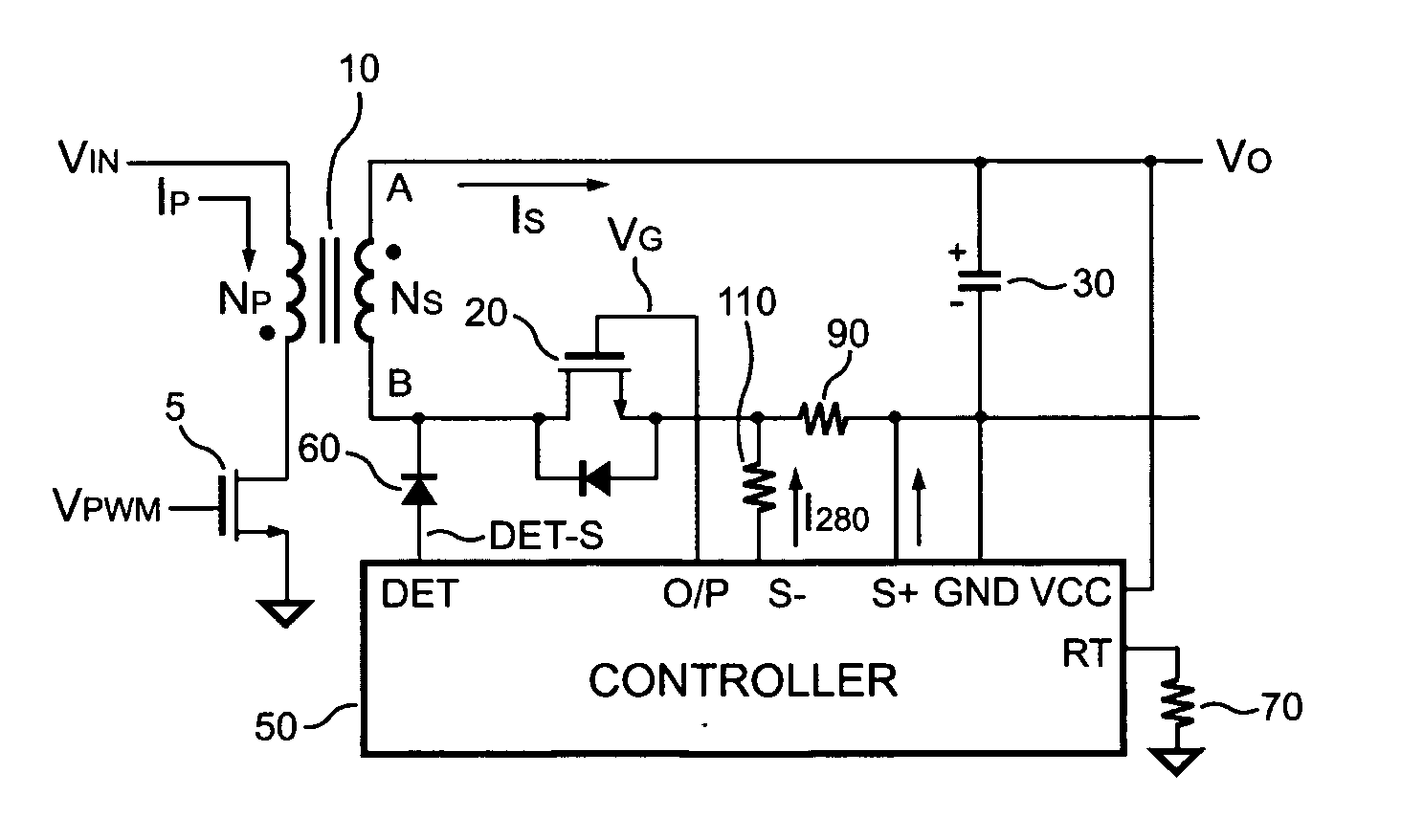 Pwm controller for synchronous rectifier of flyback power converter