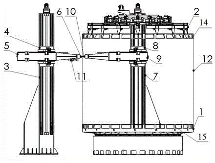 Integrated riveting device and integrated riveting method of large-scale cylinder section component