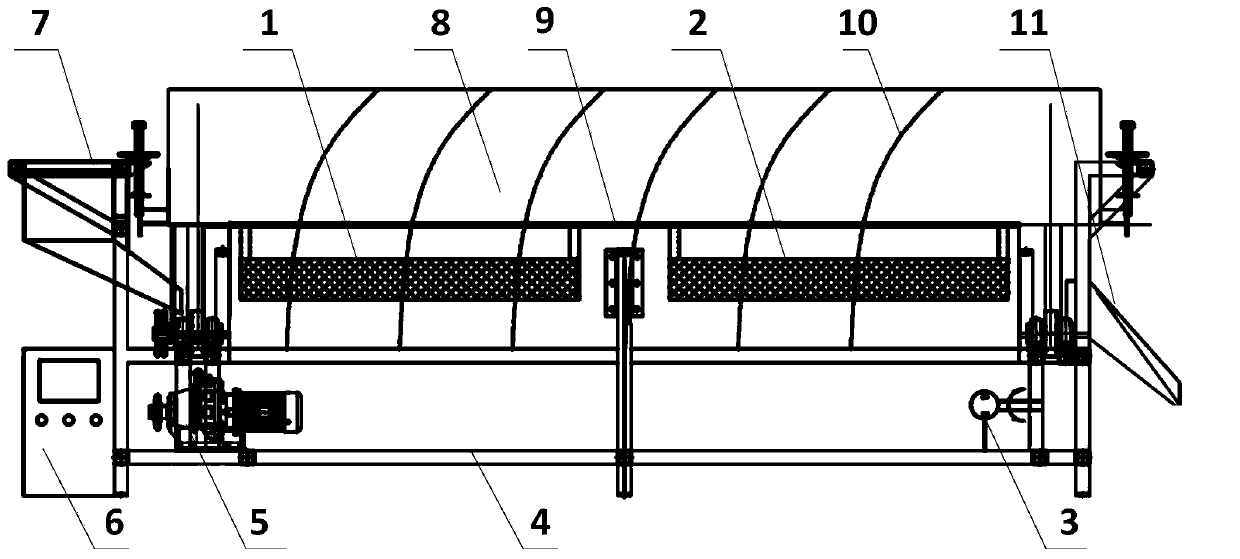 Method for sequentially drying walnuts through drum-type constant-temperature infrared rays and hot air