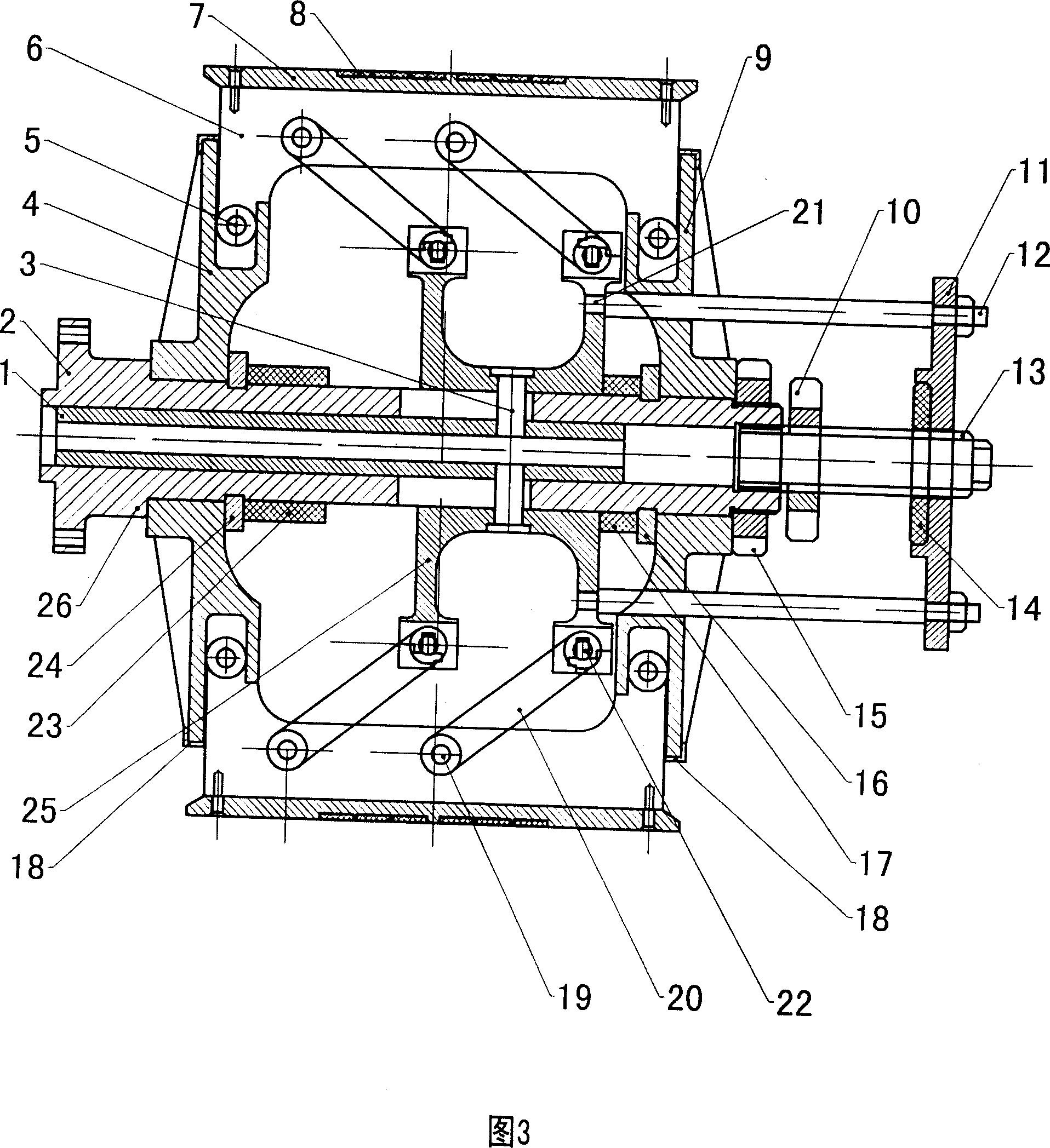 Radiation expanding type make-up drum