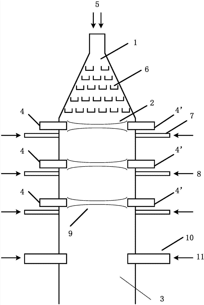 Thermal plasma array reactor for producing acetylene by pyrolysis of coal