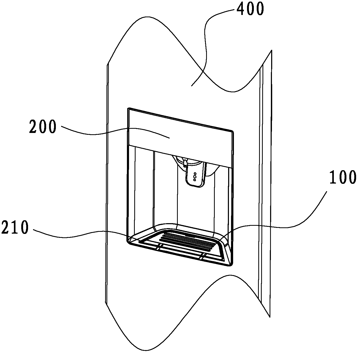 Defrosting pan for distributor component in refrigerator, and refrigerator with defrosting pan