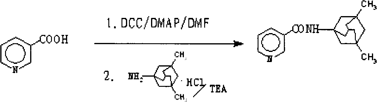 N-(3-pyridine formyloxy)-3,5-dimethyl-1-amantadine for curing senile dementia or pharmaceutical salt thereof