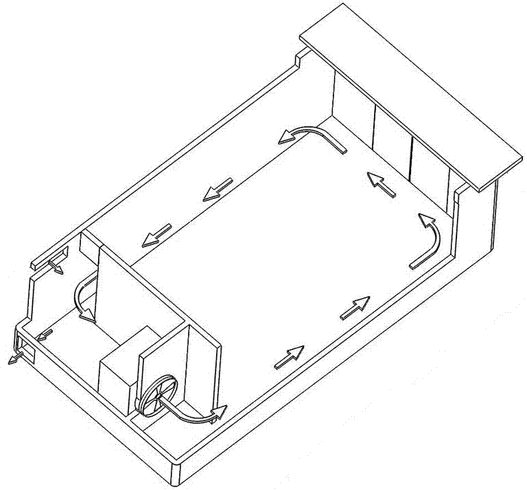 Airflow horizontal movement type drying room with dehumidification free of influencing airflow circulation