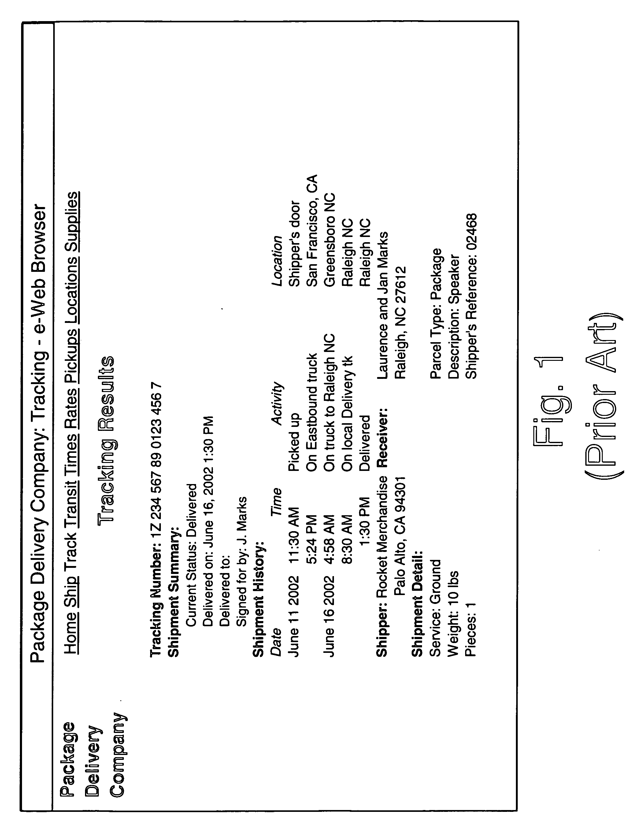 In-transit package location tracking and reporting