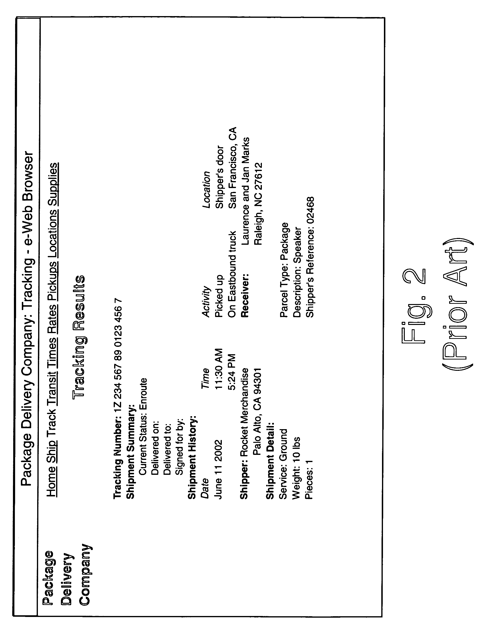 In-transit package location tracking and reporting