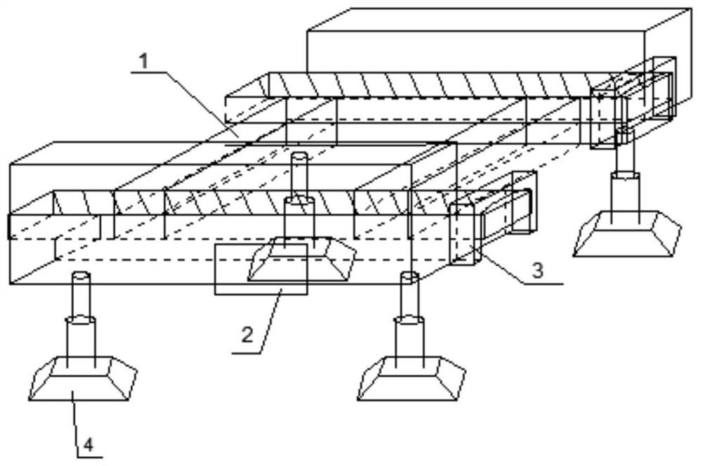 An assembled automatic leveling device and leveling method