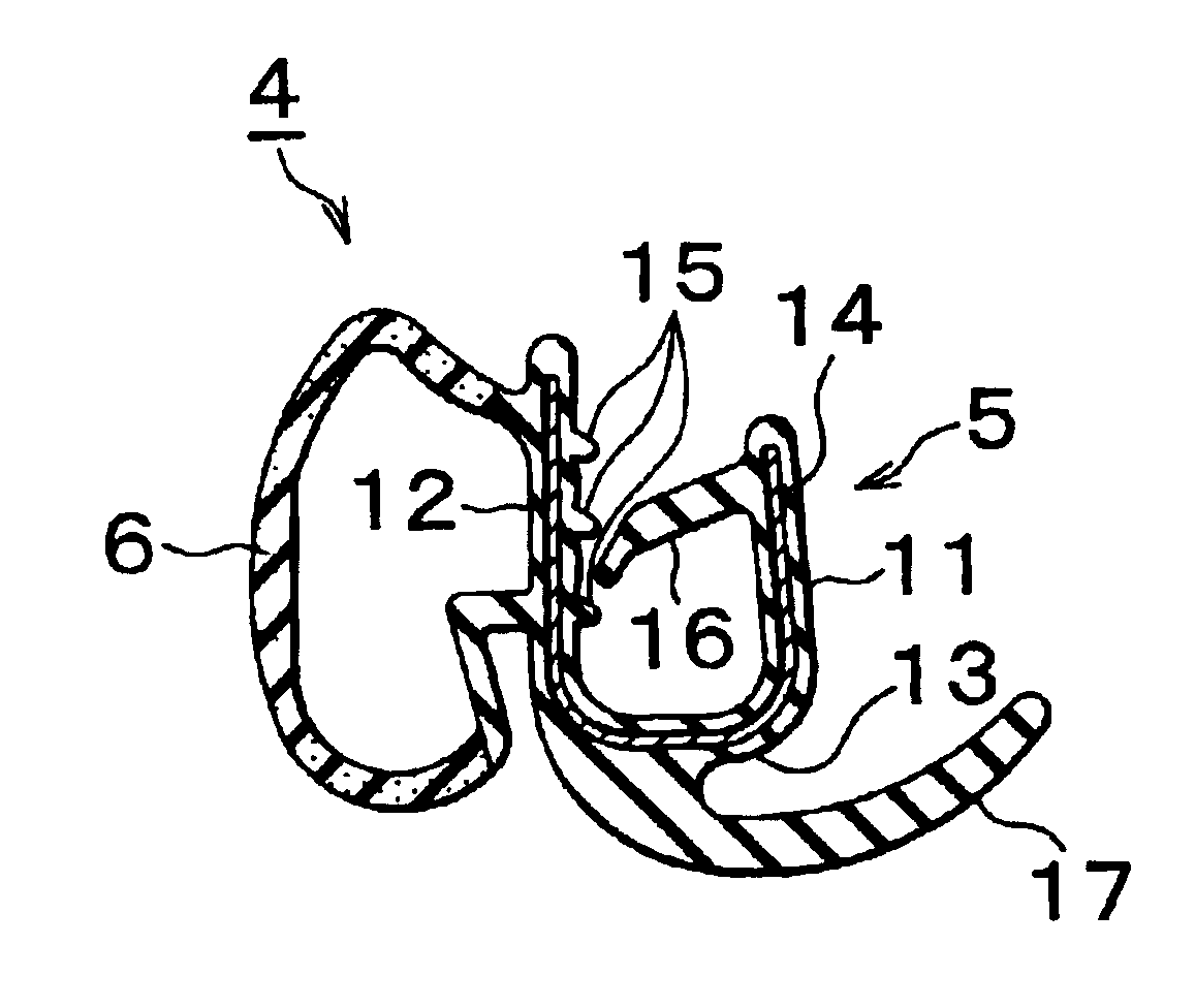 Weather strip having variable length holding lip