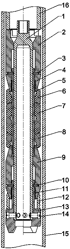 Single-slip large-diameter drilling-grinding-free composite bridge plug and setting method thereof