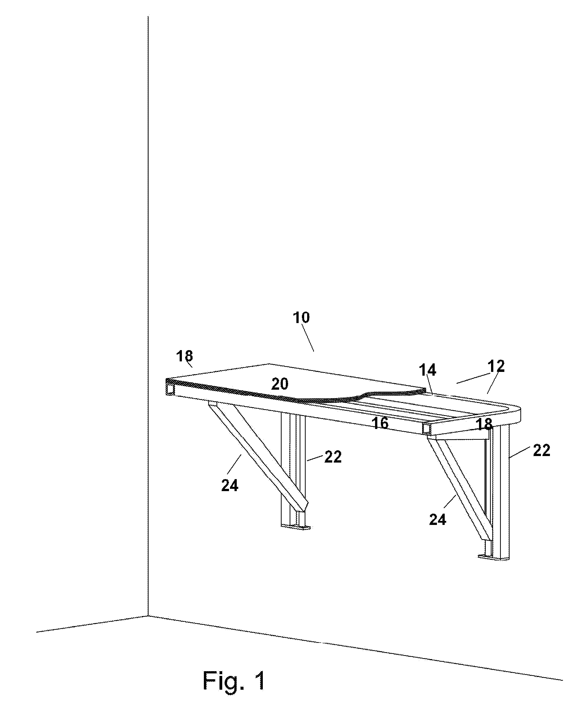 Wall mounted work bench