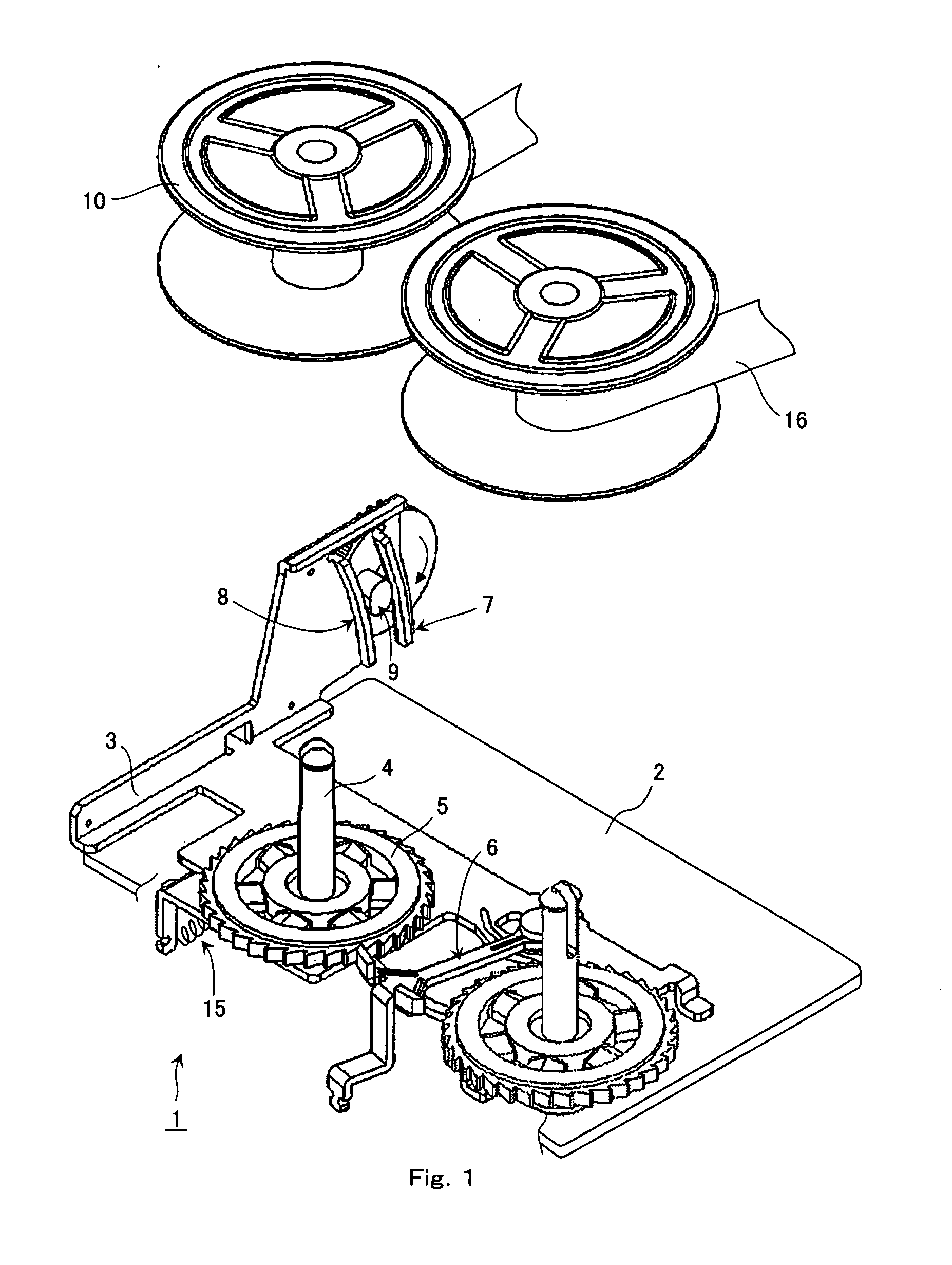 Ribbon takeup device and printer with ribbon takeup device