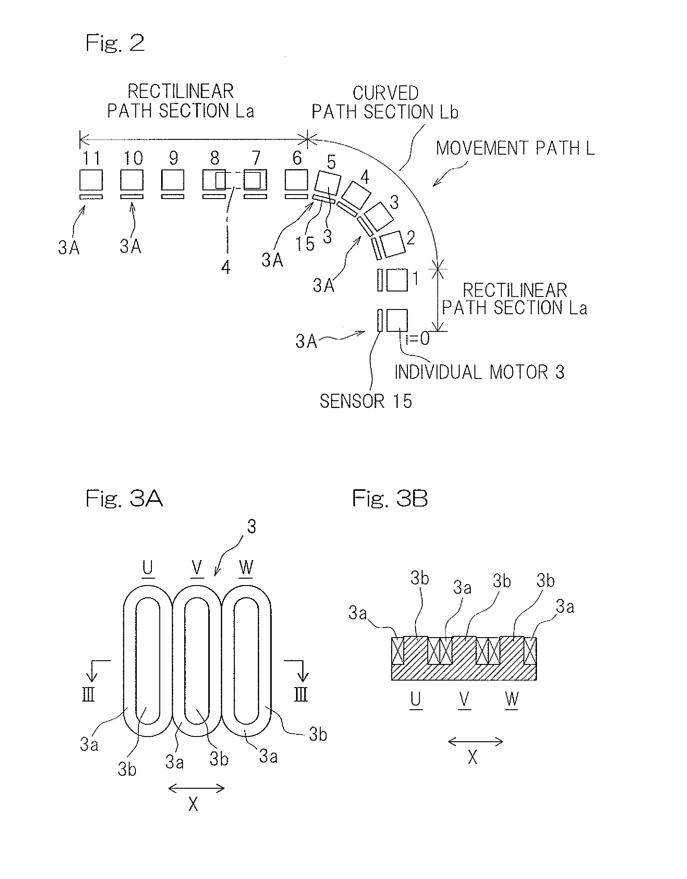 Discontinuous linear motor system