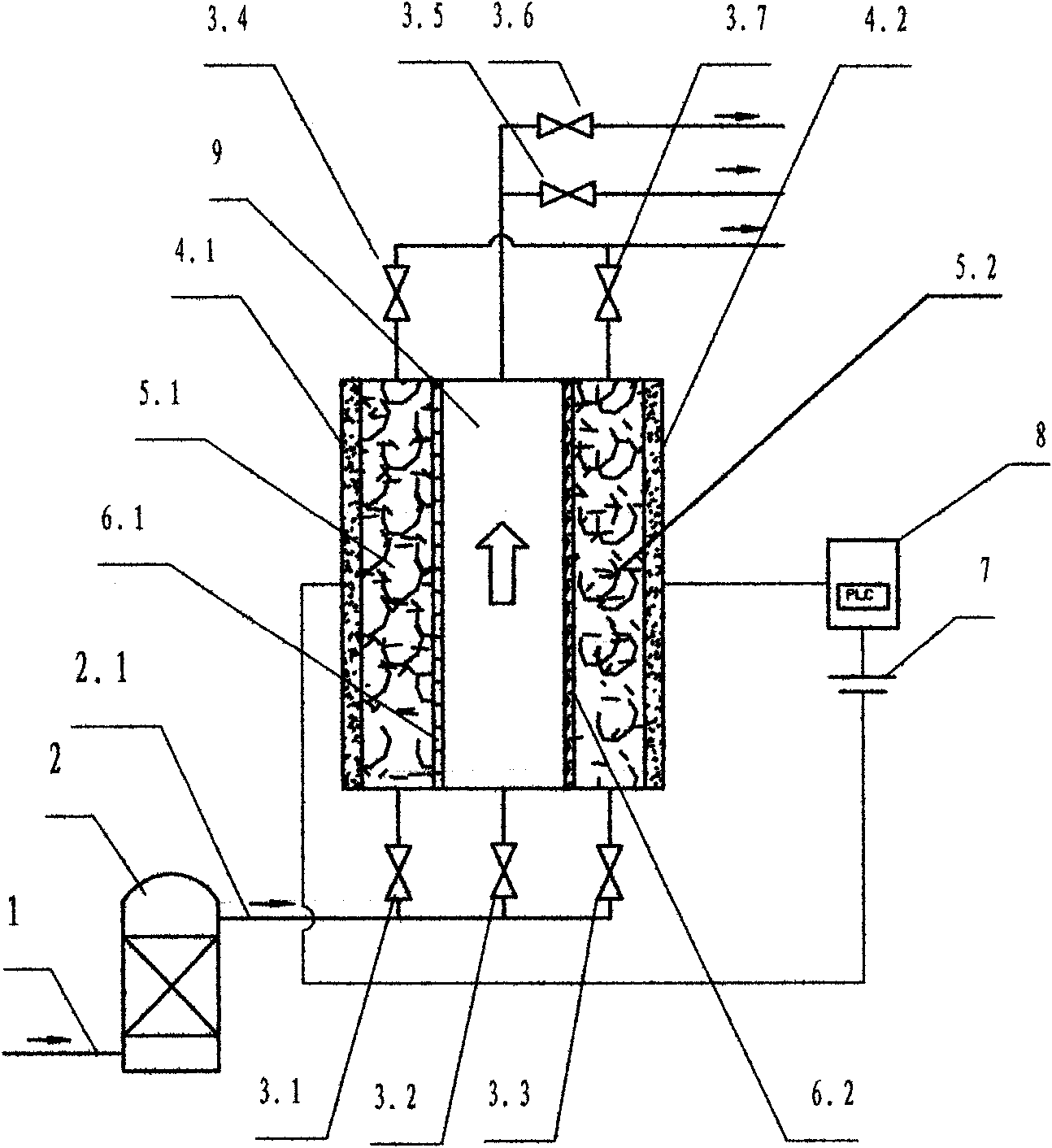 Device for separating electro-adsorption water-based solution ions and operation method thereof