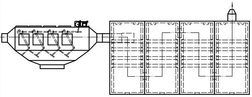 A purification system combining dry method net and water column method