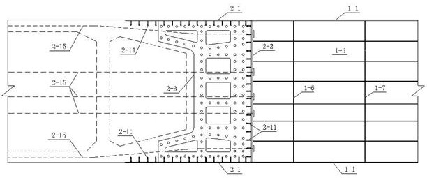 Rear plate type steel-concrete combined section with semi-open grid chamber