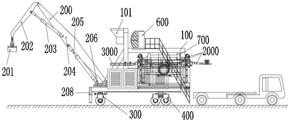 Container transporting, loading and unloading system and method