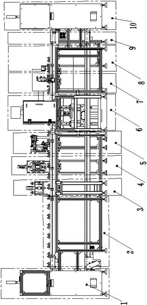 Working method of magnetic core test line body