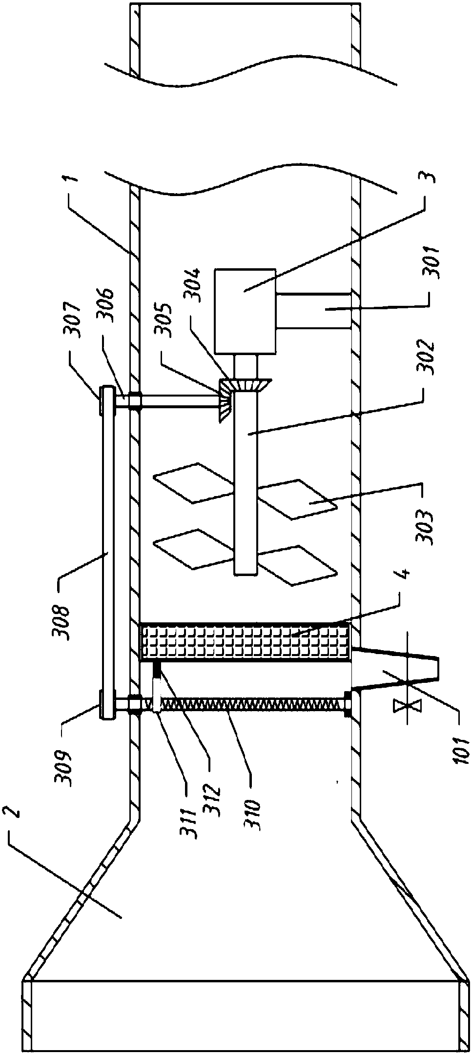 Self-cleaning type air dust removal duct