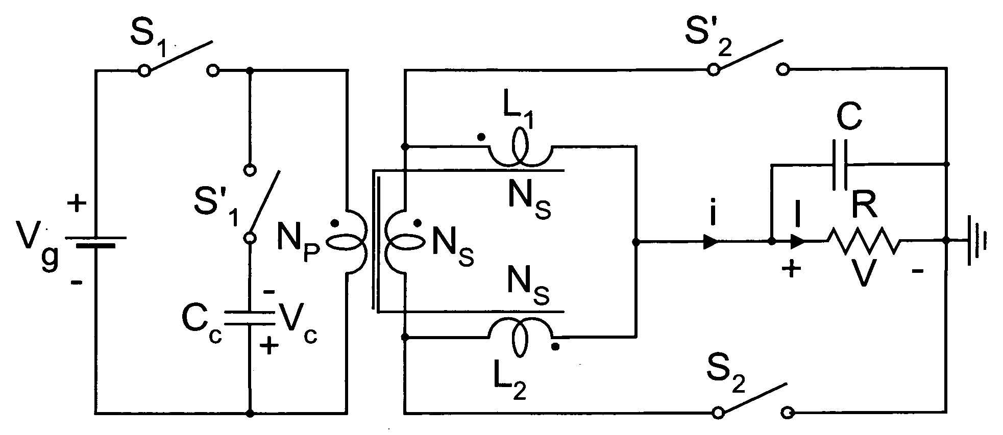 Integrated magnetics switching converter with zero inductor and output ripple currents and lossless switching