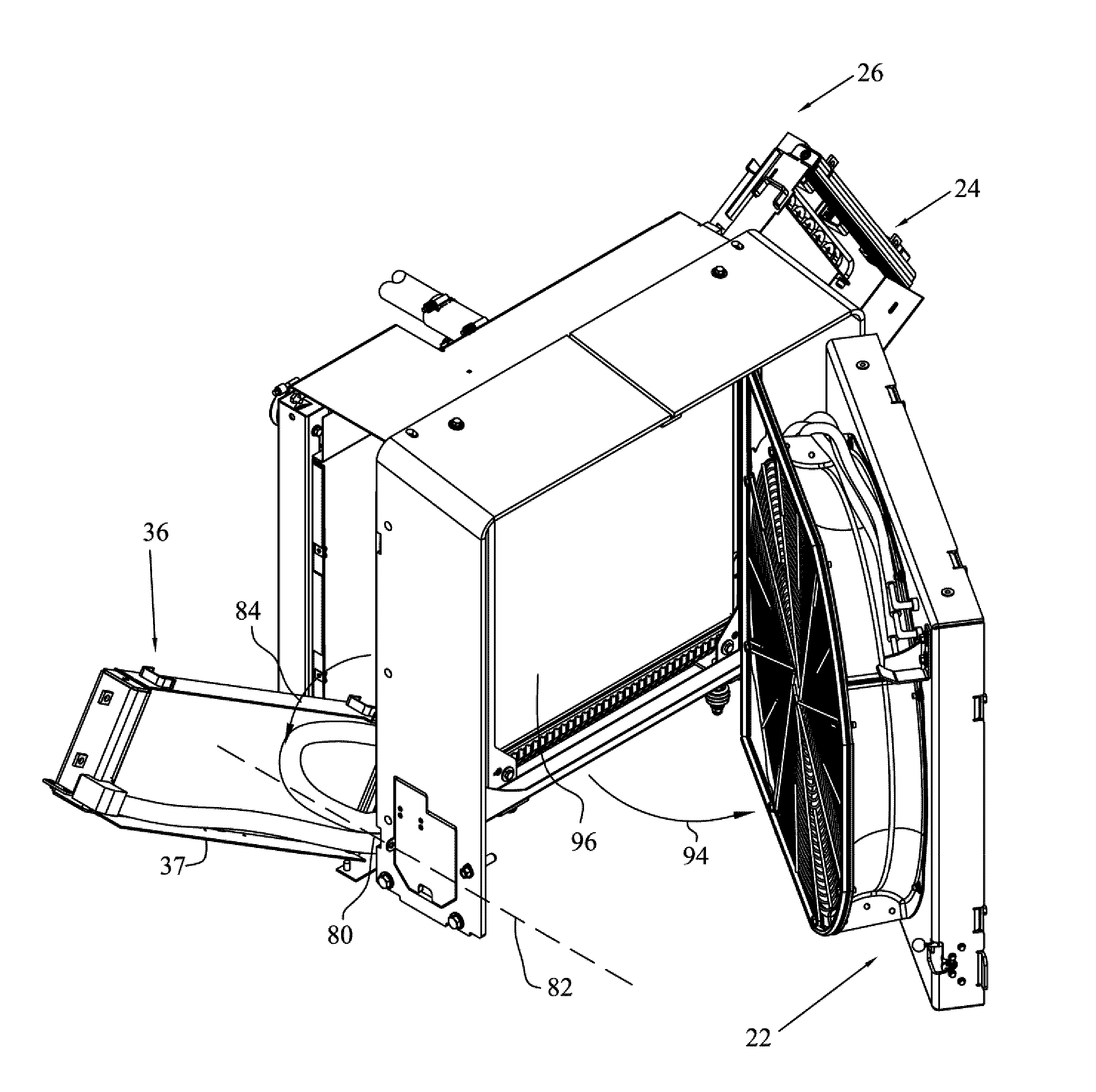 Stacked Heat Exchanger System with Swing-Out Heat Exchangers