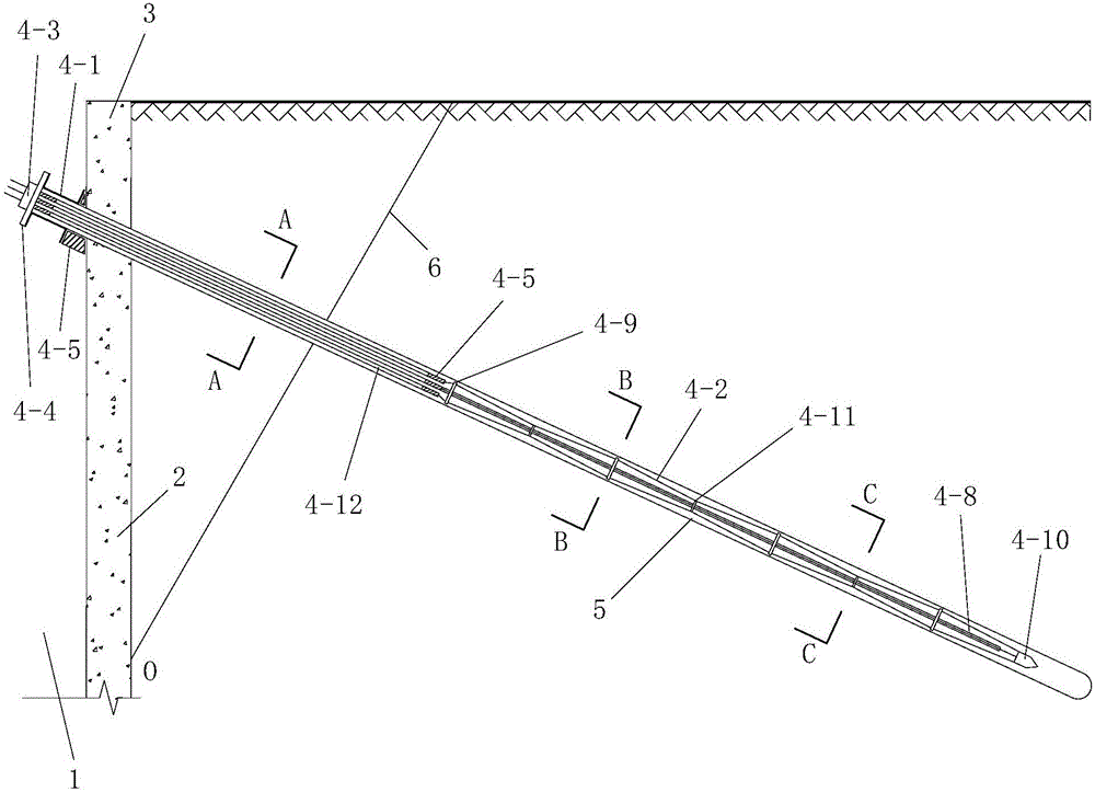 Construction method for supporting deep foundation pit through grouting after pile arrangement and anchor cable mounting