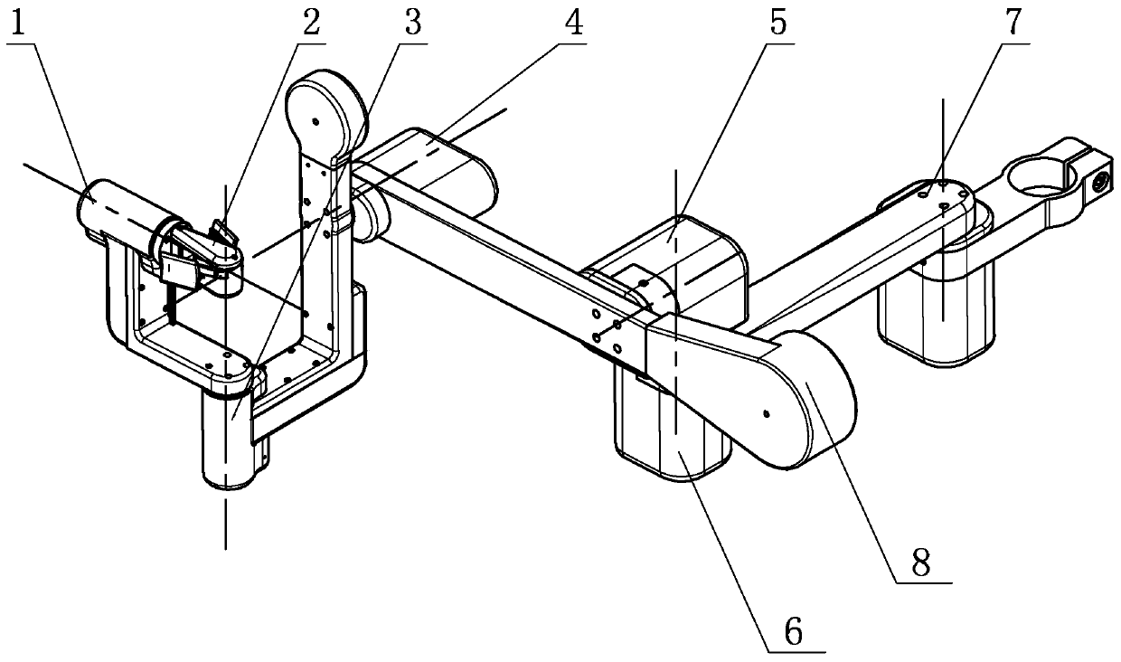 Seven-freedom-degree main operating handle for surgical robot