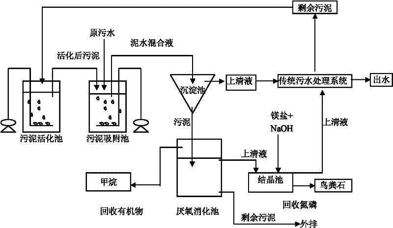 Method for biologically purifying municipal sewage and recovering resources