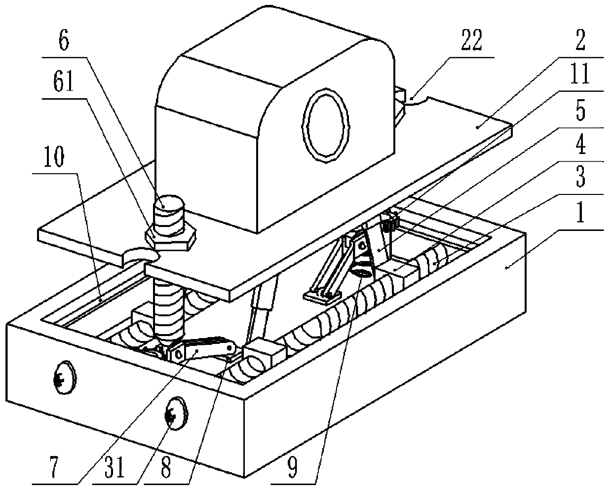 Bearing base horizontal positioning mechanism and horizontal positioning method