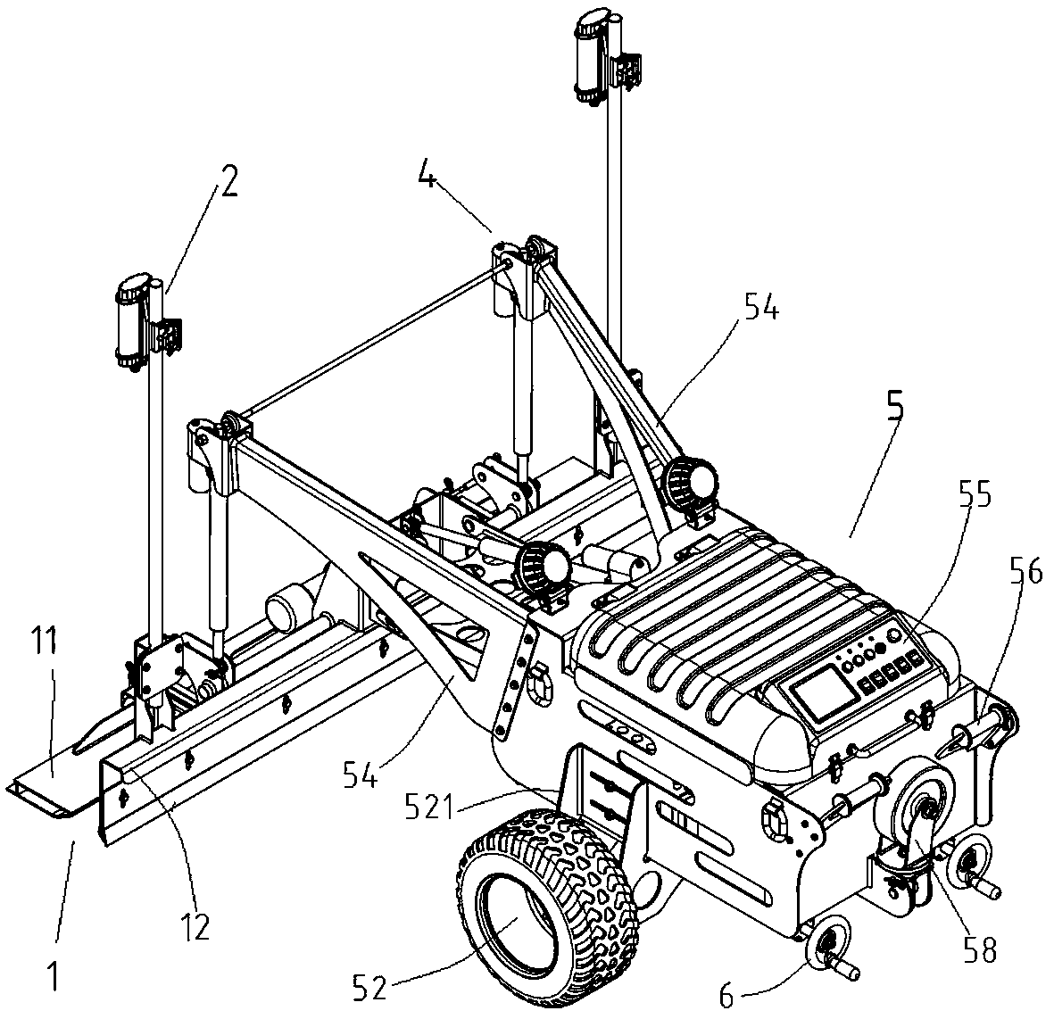 Small engineering vehicle driving main engine and floor machine