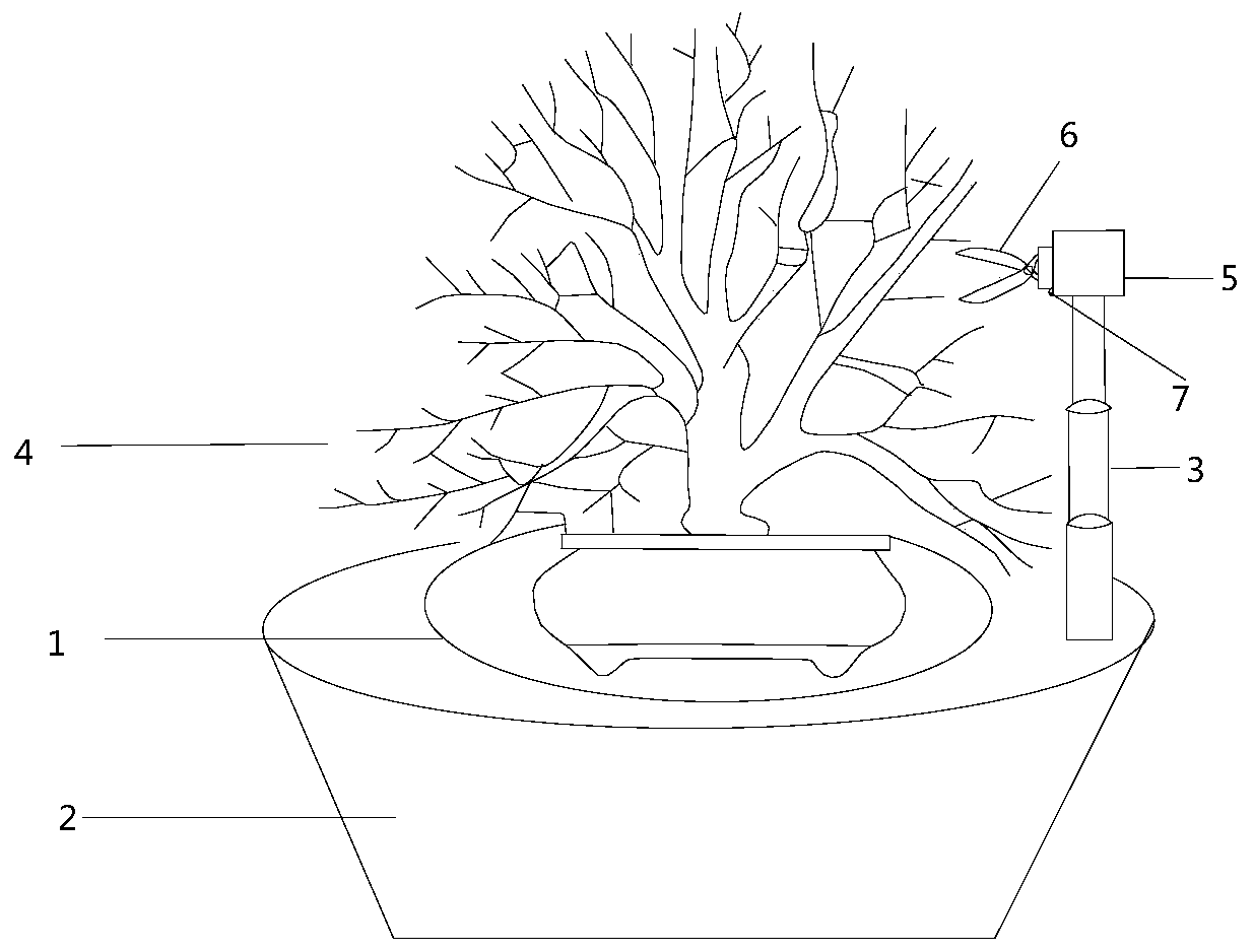 Trimming device and method for trimming small-size bonsai