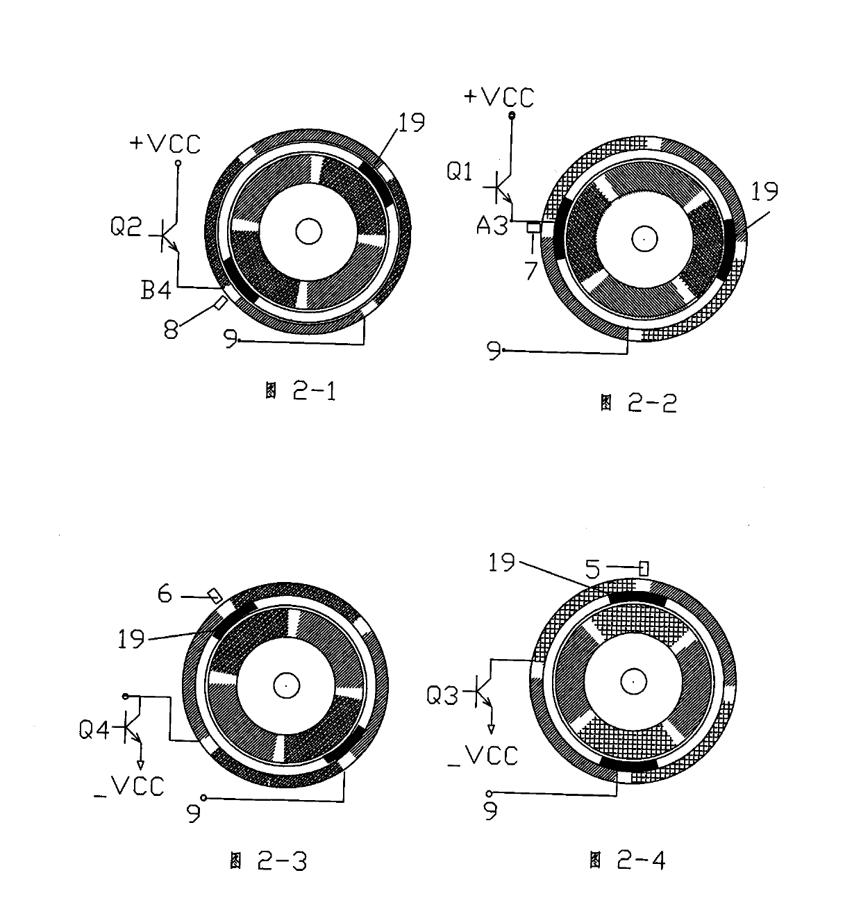 Magnetic-reaction brushless permanent magnet direct current motor