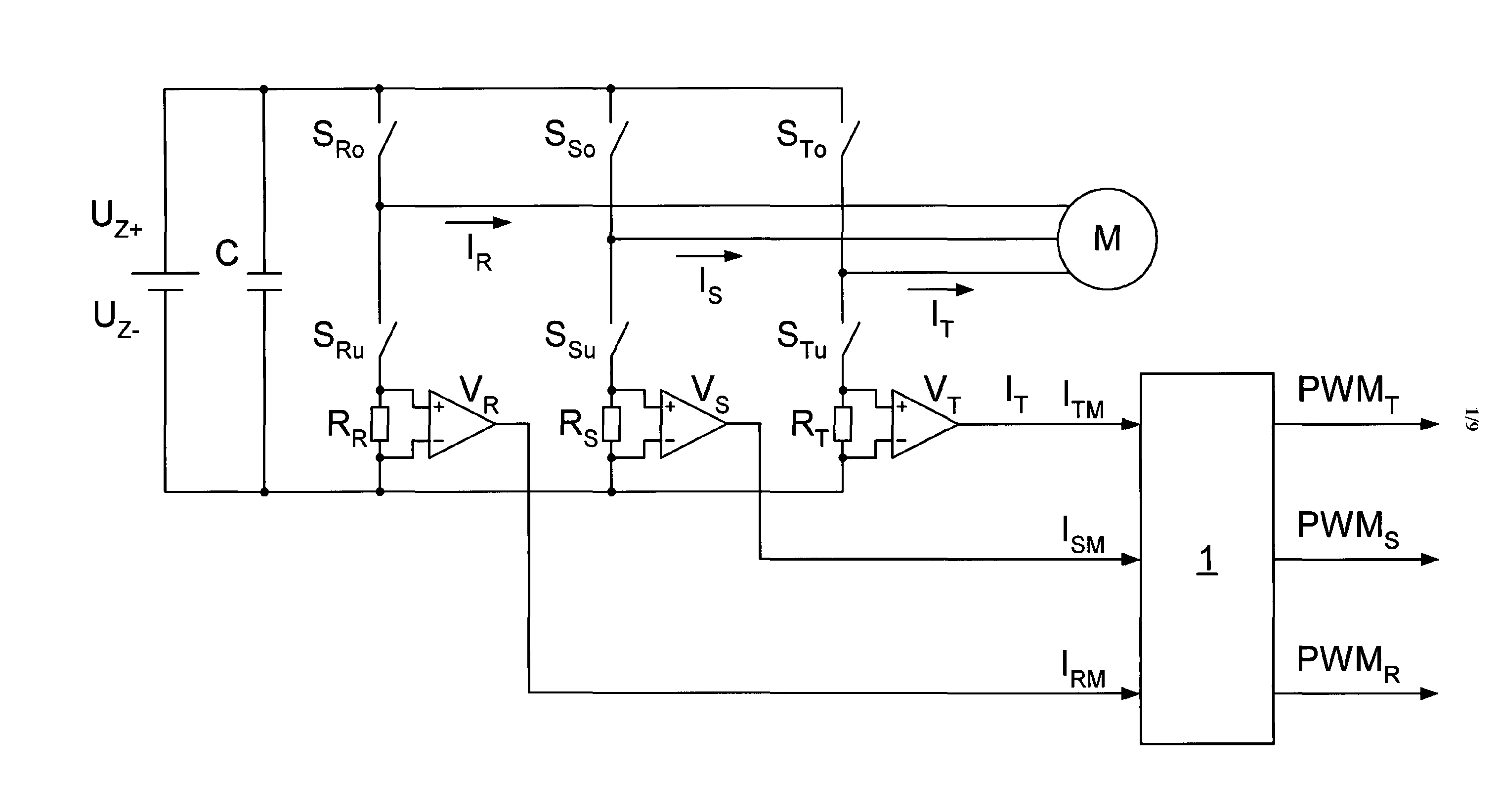 Circuit Board, Method for Determining a Current Space Vector, Converter, Circuit Board and Series of Converters