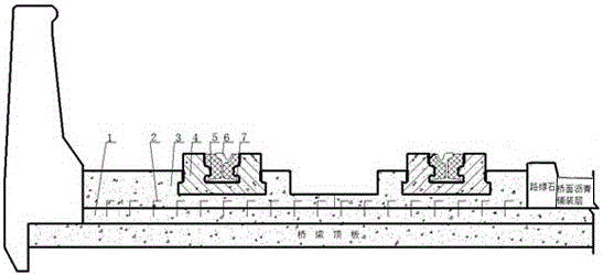 An embedded track structure suitable for medium and small span bridges and its construction method