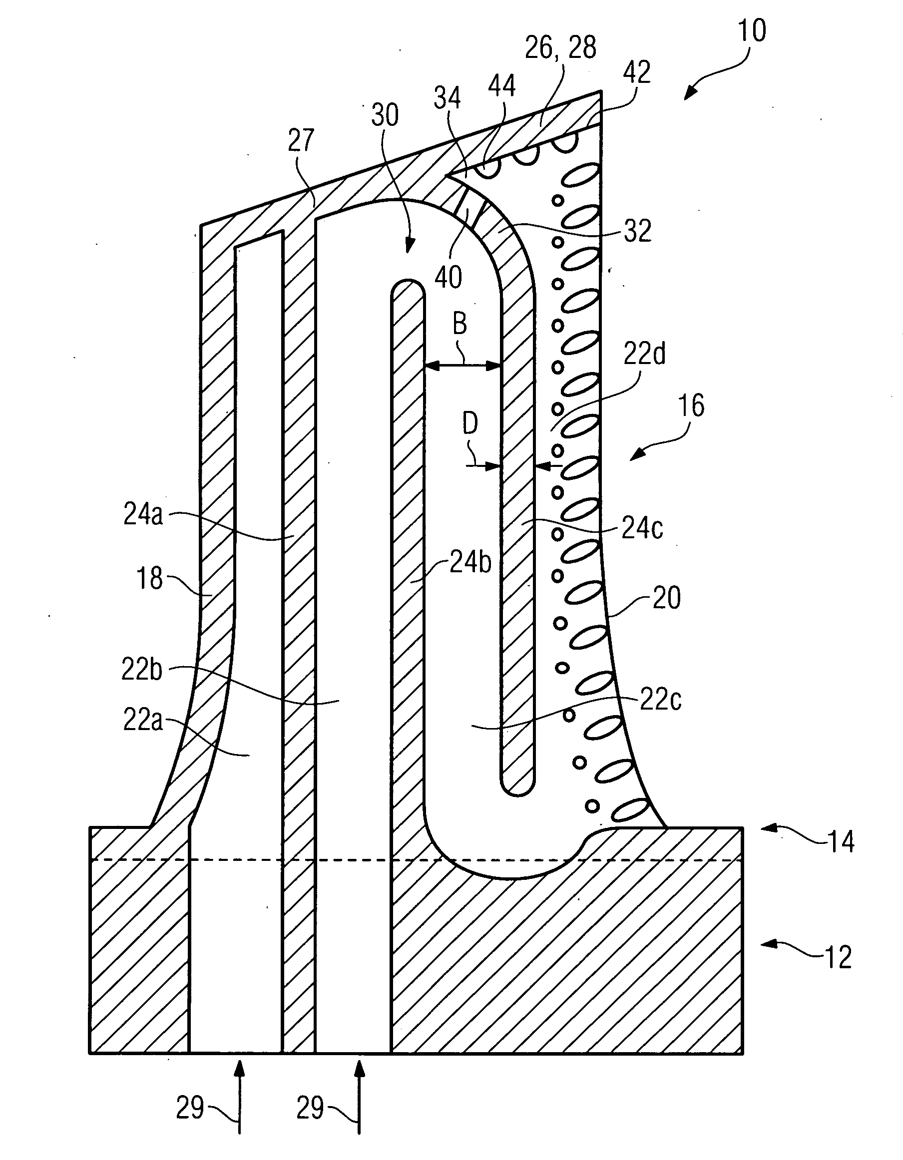 Cooled Turbine Rotor Blade