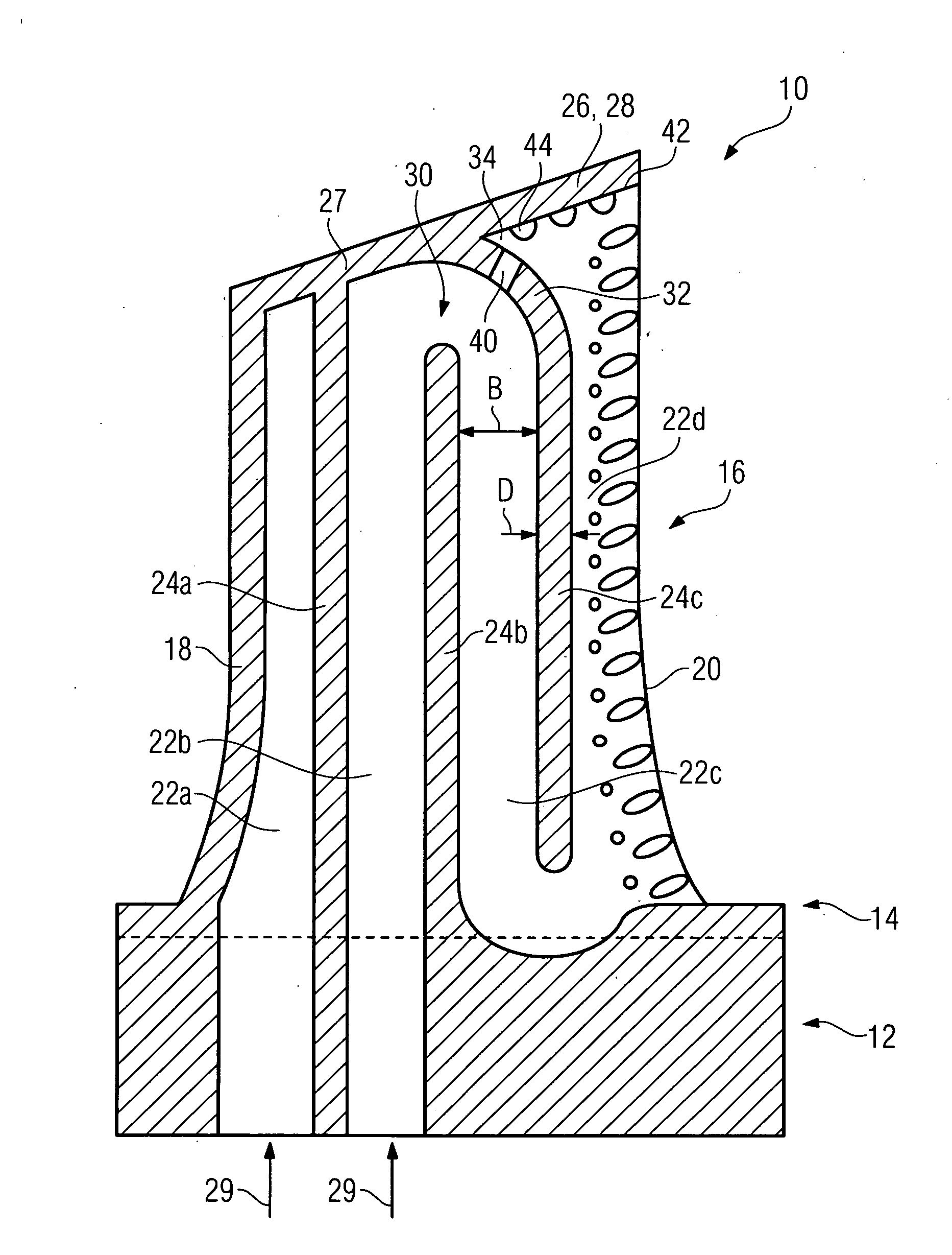 Cooled Turbine Rotor Blade