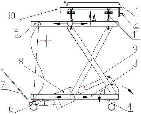 Special hydraulic transfer trolley for power distribution cabinet