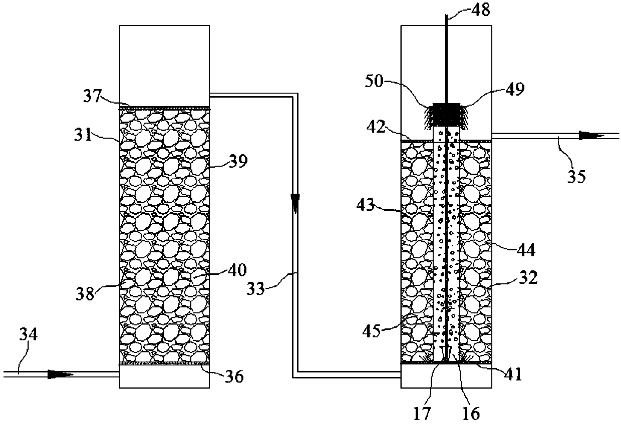 Energy-saving biochemical nitrogen and phosphorus removal treatment device