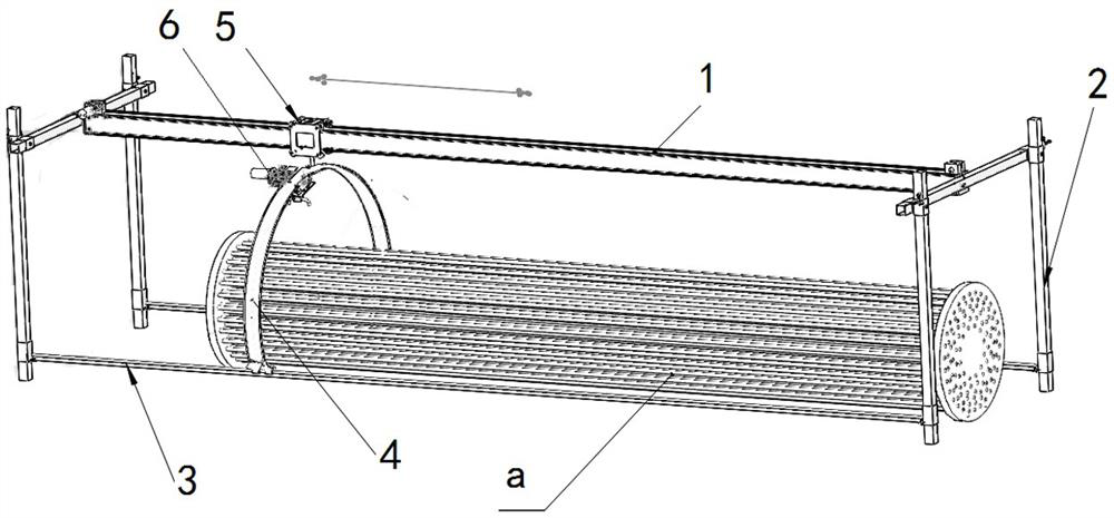 Device and method for cleaning external surface of portal heat exchanger