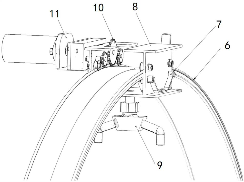 Device and method for cleaning external surface of portal heat exchanger