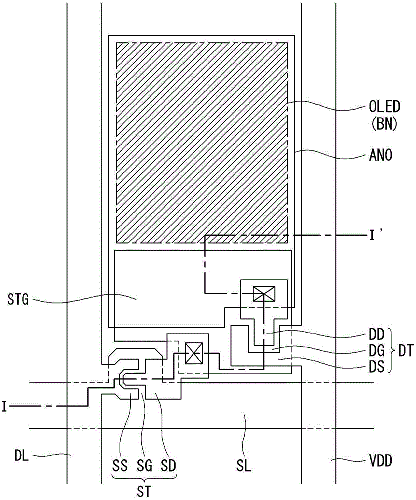 Organic light-emitting diode display having high aperture ratio and method for manufacturing the same