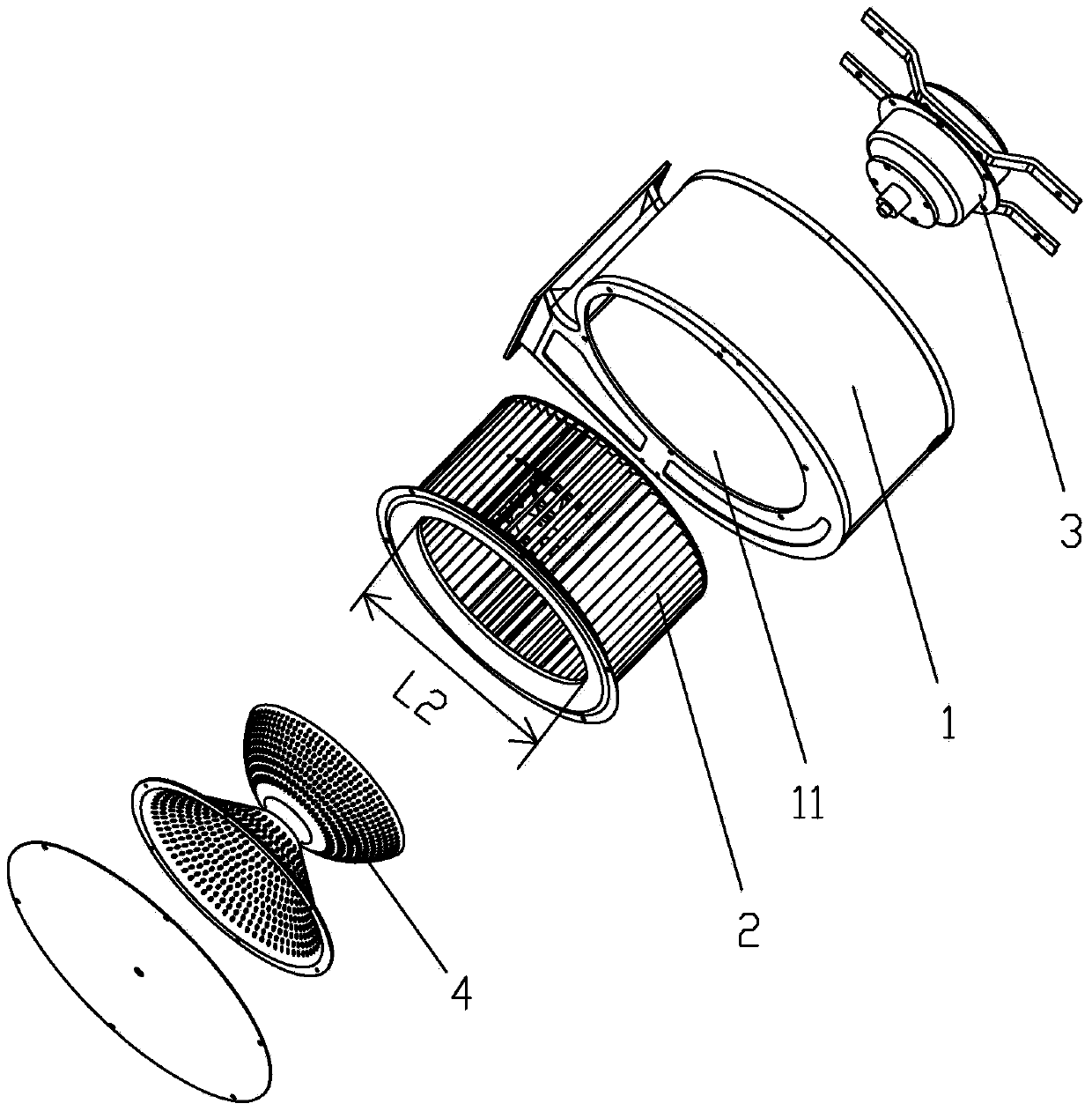 Oil fume absorbing and noise reducing device of range hood