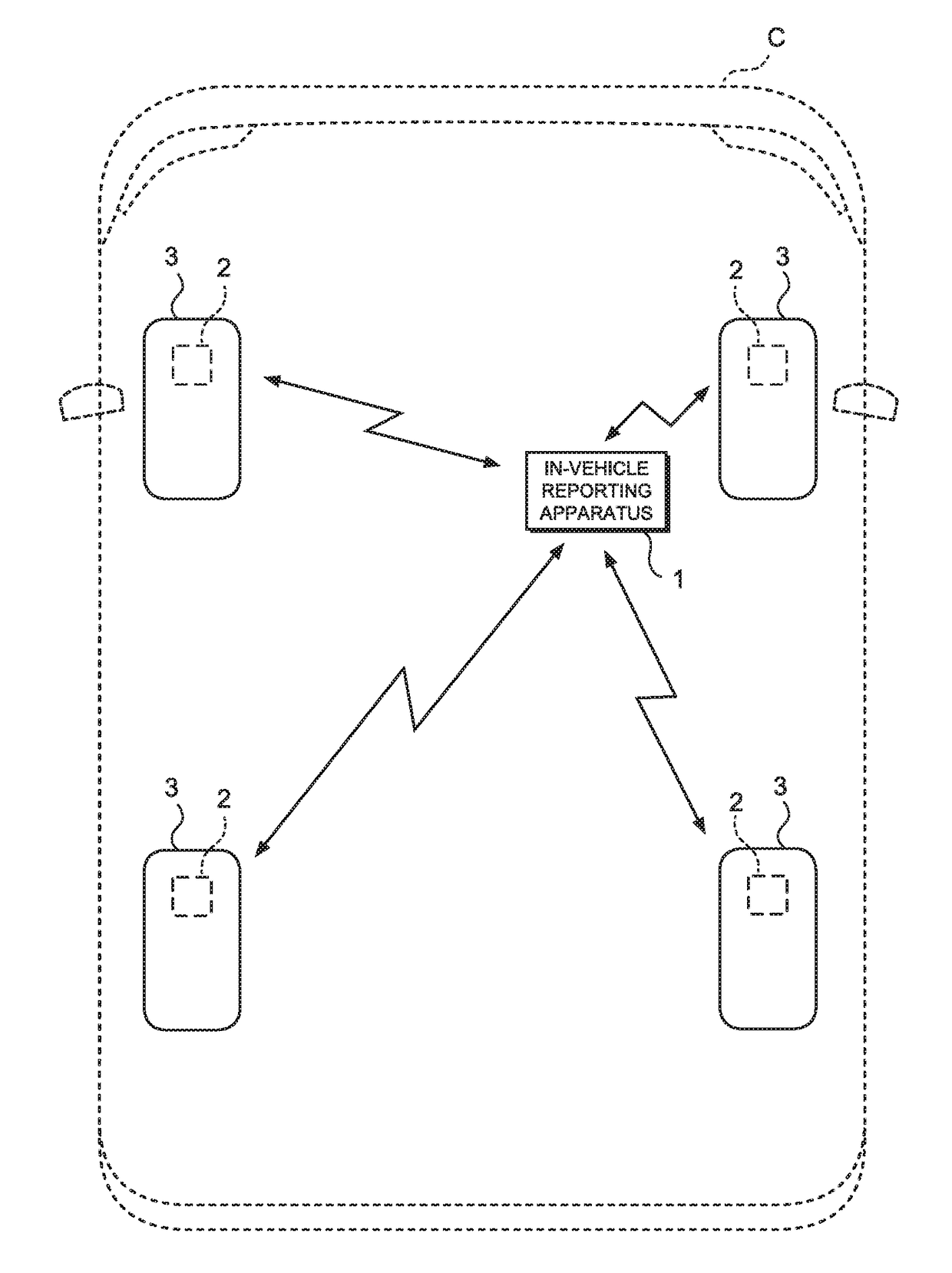 In-vehicle reporting apparatus and reporting system