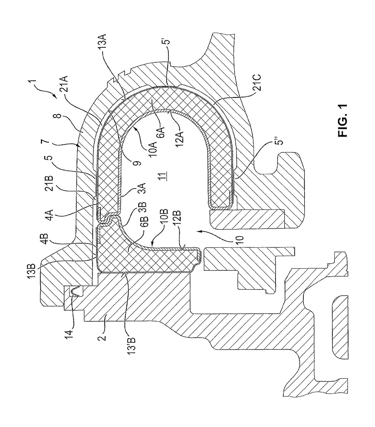 Exhaust gas turbocharger having an internally insulated turbine volute