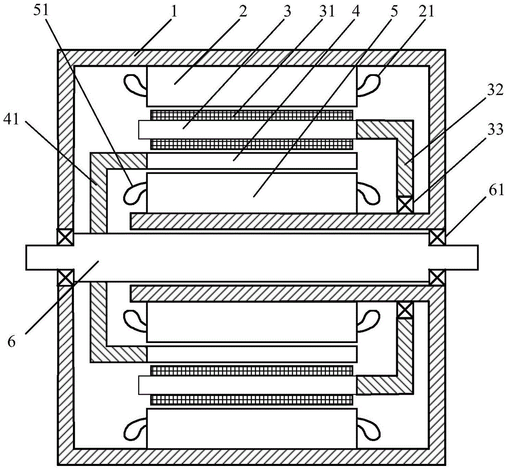 Double-stator permanent magnet brushless doubly-fed wind generator