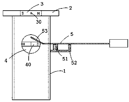 Magnetic control type inter-platform basin drainer