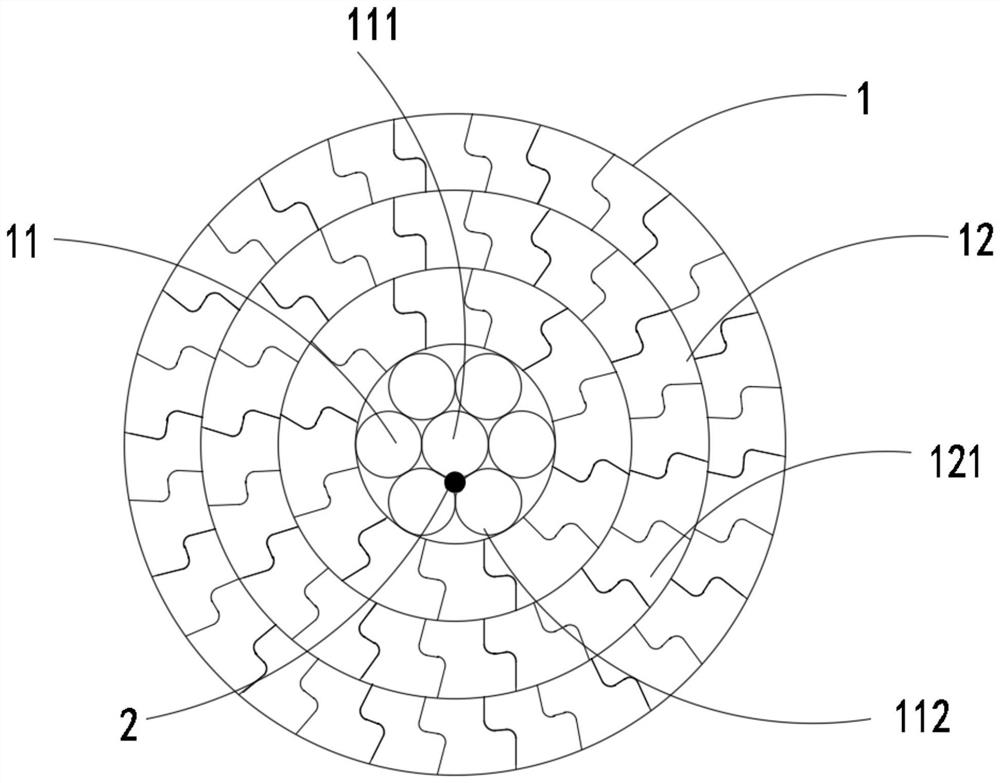 Fiber bragg grating sensor intelligent cable for building cable structure