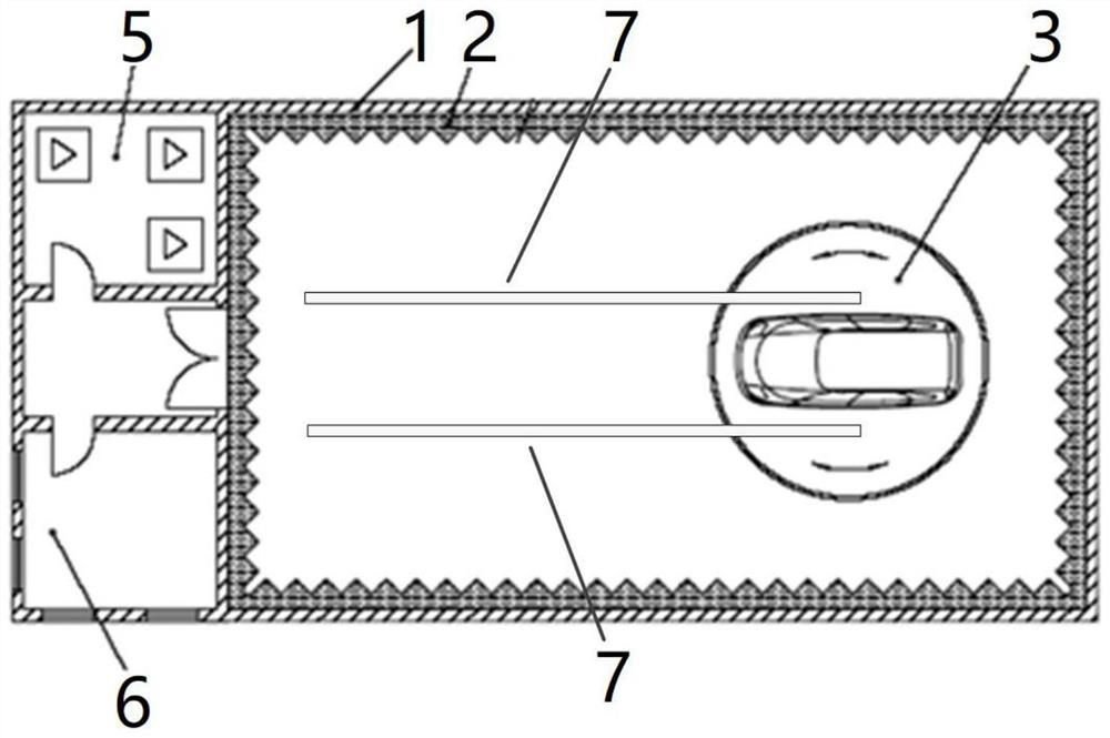 Vehicle ADAS function anechoic chamber live-action immunity verification method