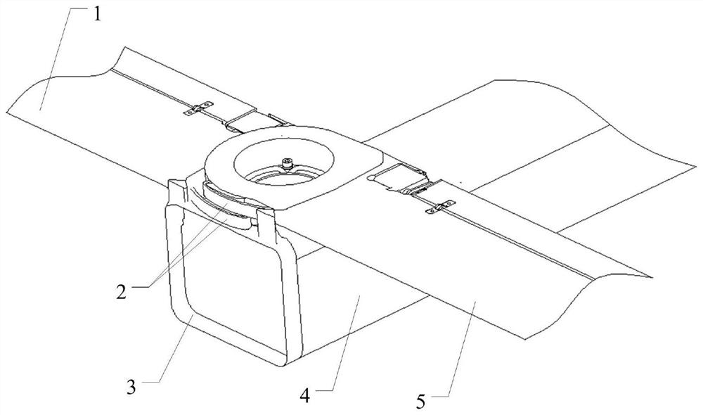 Latch-hook-type canister-shooting loitering munition missile wing unfolding locking mechanism